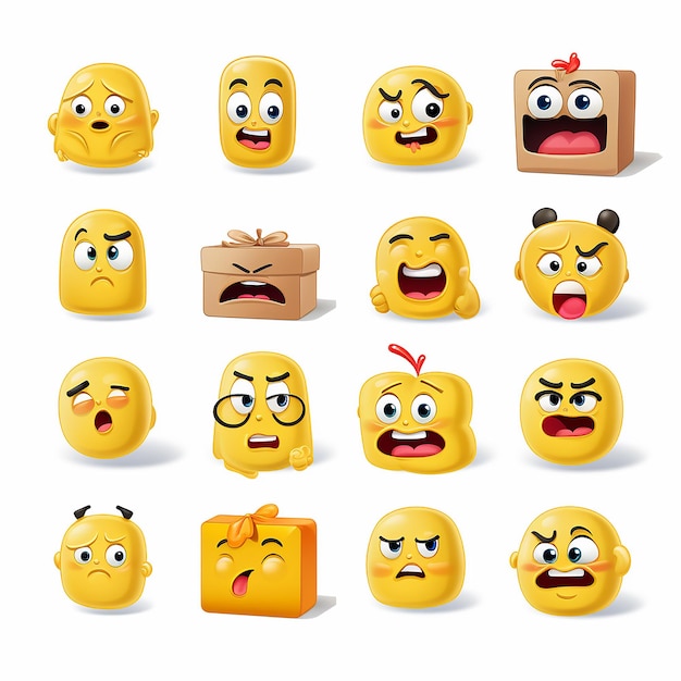 Foto pacotes de emoji com várias expressões