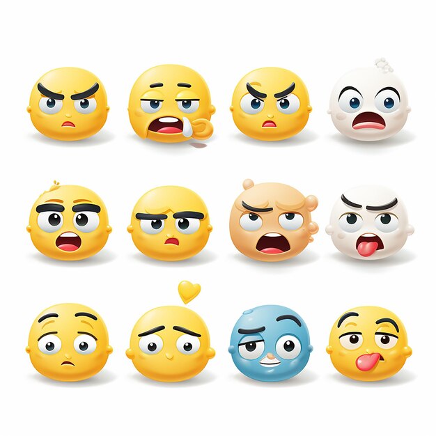 Pacotes de emoji com várias expressões