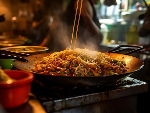 Pad Thai es una comida callejera de Tailandia Ai Generative