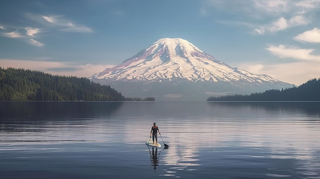 Paddleboarding no lagoGenerative Ai