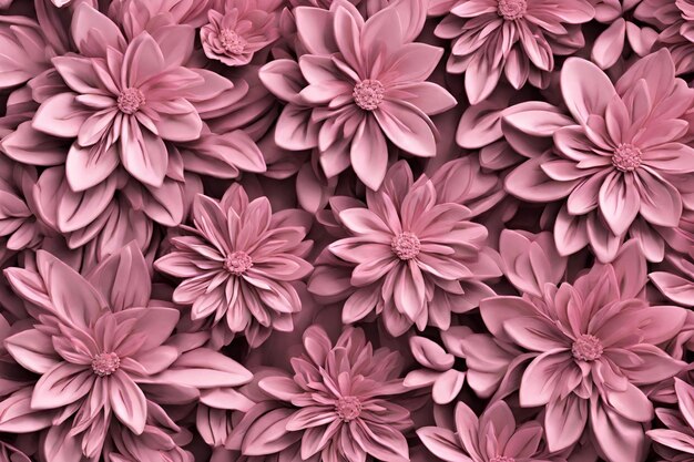 Padrão 3D com flores cor-de-rosa detalhes intrincados 15