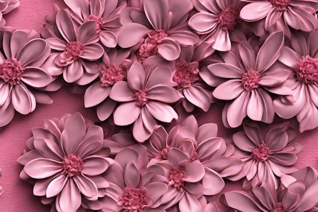 Padrão 3D com flores cor-de-rosa detalhes intrincados 54