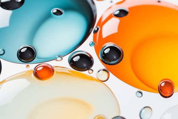 Foto padrão abstrato de bolhas de óleo coloridas na água