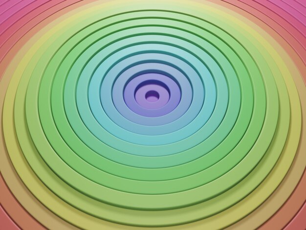 Foto padrão abstrato de círculos com o efeito de deslocamento anéis coloridos fundo do arco-íris