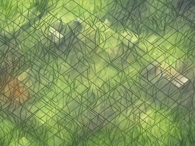 Padrão abstrato de ilustração de linha de grama verde
