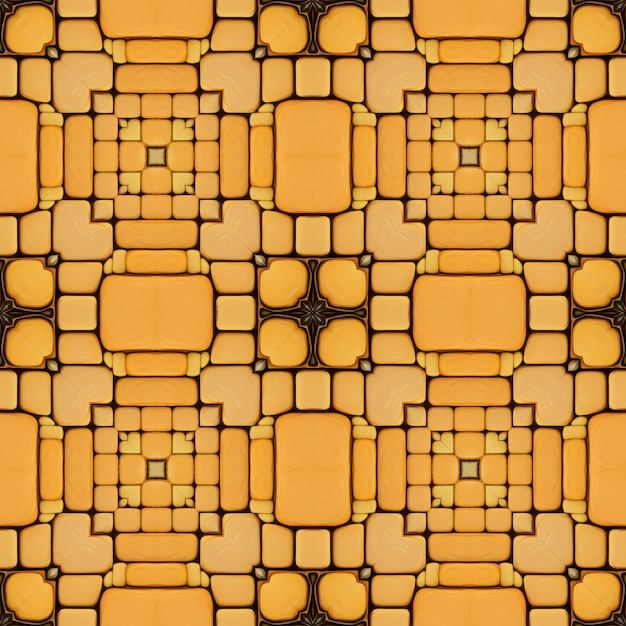 Padrão abstrato tileable sem costura em tons de laranja e preto