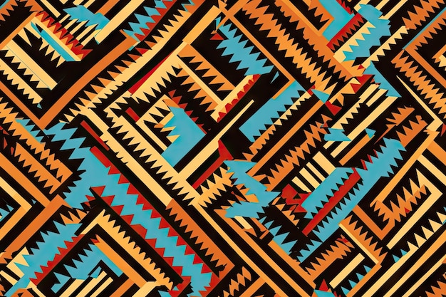 padrão asteca perfeito repetindo desenhos tribais papel de parede geométrico tradicional contínuo