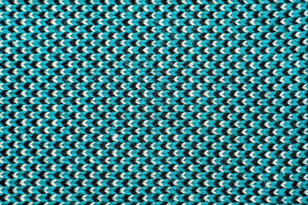 Padrão azul branco e preto de textura de tecido de malha sintética