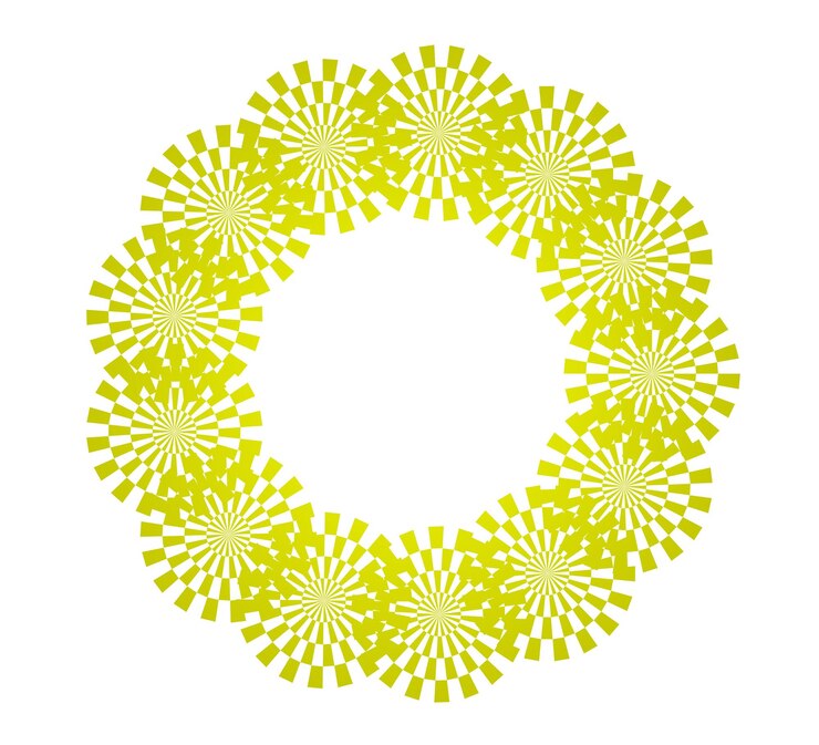Foto padrão circular amarelo abstrato de planos de imagem de renderização 3d