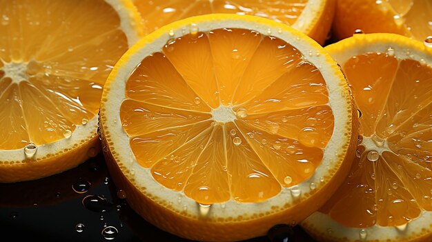 Padrão Citrus Bliss CloseUp de fundo de fatias de laranja fresca