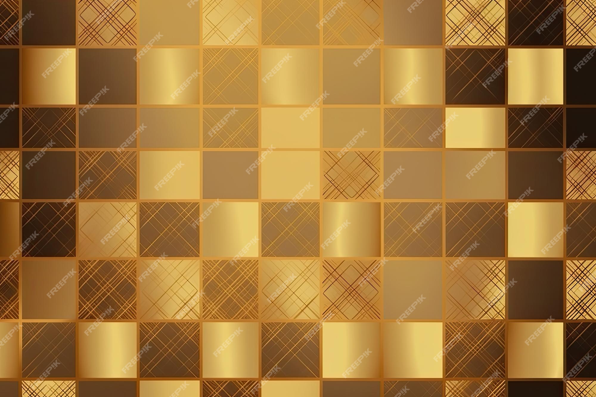 padrão xadrez preto e dourado. fundo, papel de parede dourado