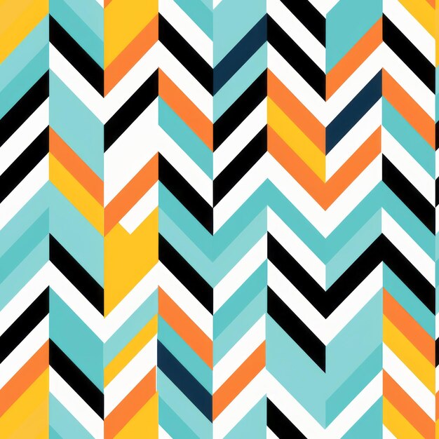 Padrão colorido de Chevron Repetições brincalhonhas em formas geométricas minimalistas