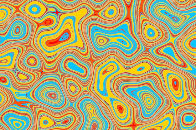 Padrão de água colordul de ilustração 3D, textura. Padrão de superfície de água abstrato caótico pop art. Ótimo para fundo de verão