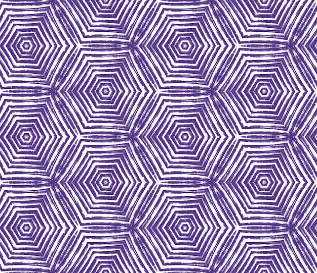 Padrão de arabesco desenhado à mão roxo simétrico