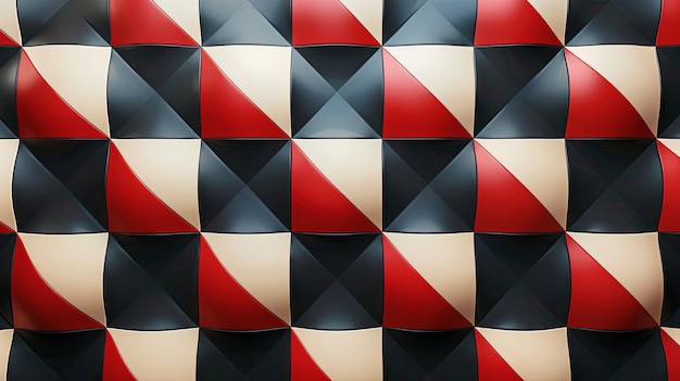 Padrão de azulejos geométricos em vermelho preto e branco