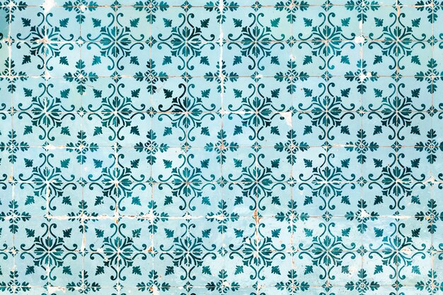 Padrão de azulejos portugueses coloridos