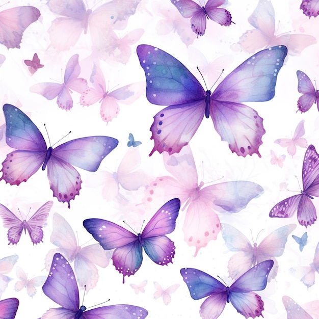 padrão de borboletas de aquarela