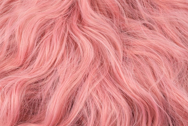 Padrão de cabelo ondulado lindo rosa. Vista do topo.