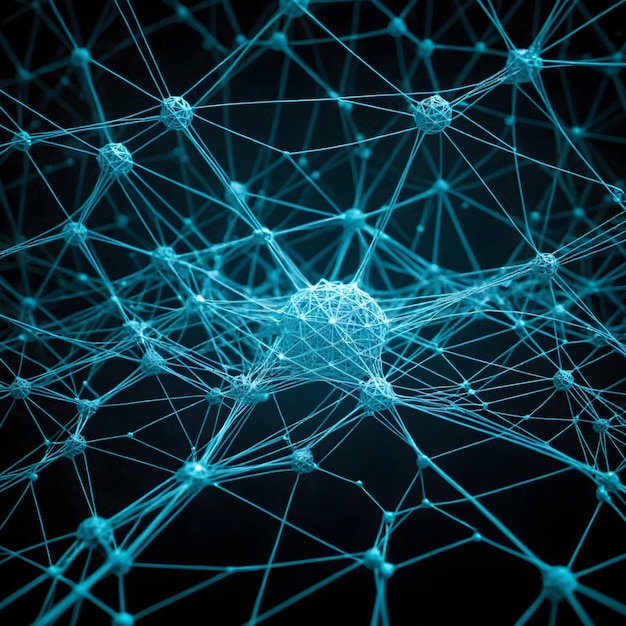 Padrão de cabo de rede neural de conectividade digital revelado no Microstock Brilliance