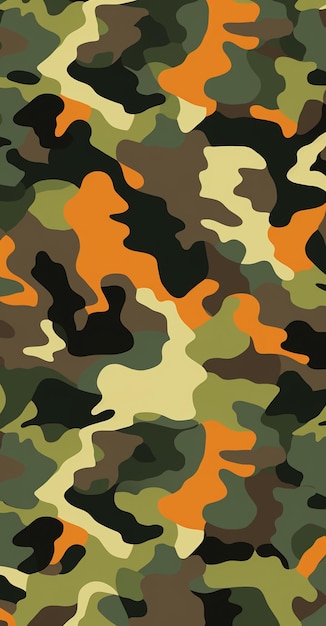 padrão de camuflagem com cores laranja e verde generativa ai