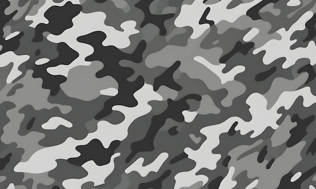 Padrão de camuflagem em escala de cinza Cores militares Estilo vetorial Camo fundo gráfico Design de arte do exército