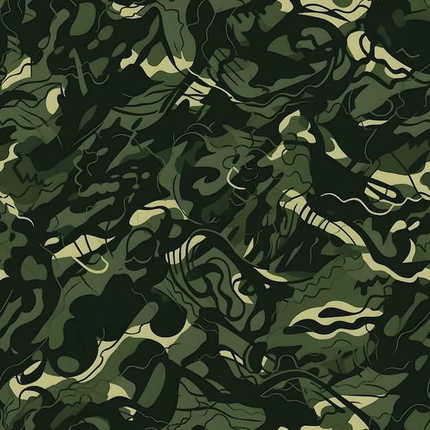 Padrão de camuflagem fundo ilustração vetorial sem costura estilo clássico de roupas militares