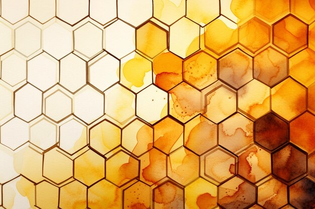 Foto padrão de células de mel aquarell