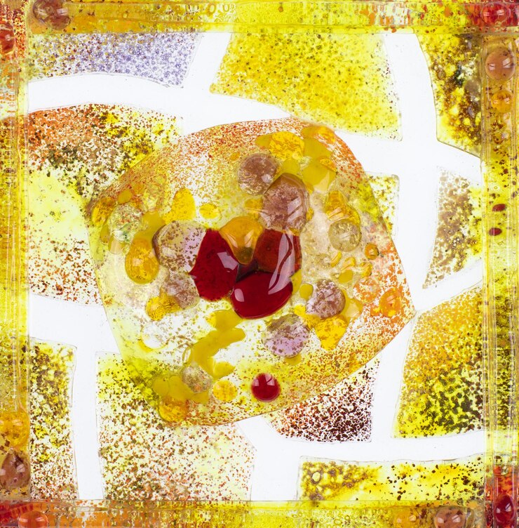 Foto padrão de cor transparente amarelo abstrato no vidro