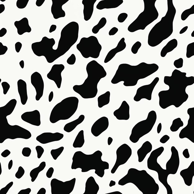 padrão de couro de vaca minimalista simples preto e branco