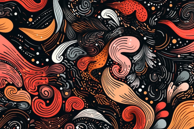 Padrão de doodle abstrato desenhado à mão