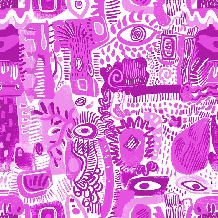 Foto padrão de doodle em cor roxa para fundo indústria de embalagem de mídia social e mídia digital