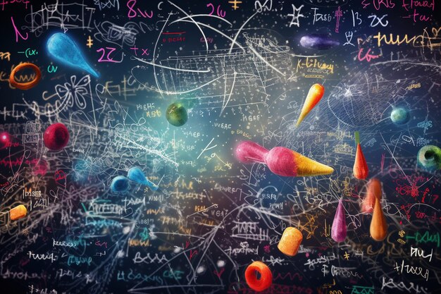 Padrão de educação matemática com fórmulas escritas à mão