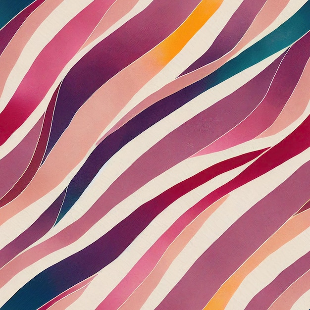 Padrão de estilo Boho com linhas coloridas onduladas