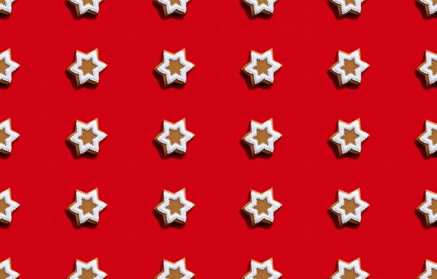Padrão de estrela sem costura de fundo decorativo vermelho