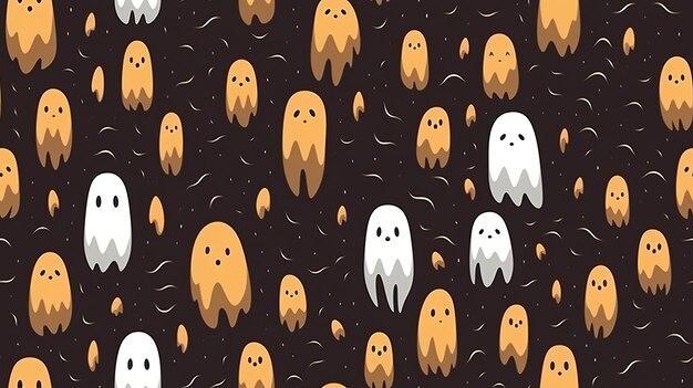 padrão de fantasma de halloween sem emenda