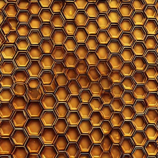 Foto padrão de favo de abelha fundo de mel com hexágonos fundo geométrico abstrato
