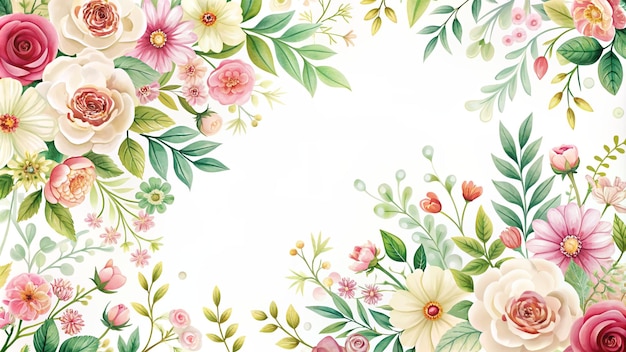 Padrão de flores florais sem costura em fundo branco