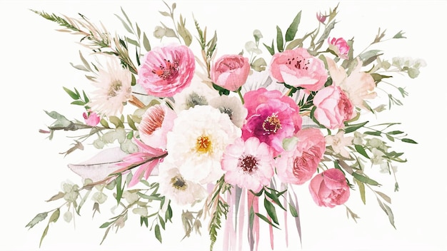 Padrão de flores prensadas planas orgânicas com fundo preto e branco