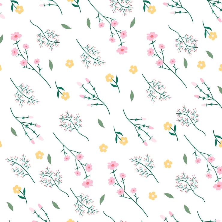 Foto padrão de flores silvestres png fundo transparente