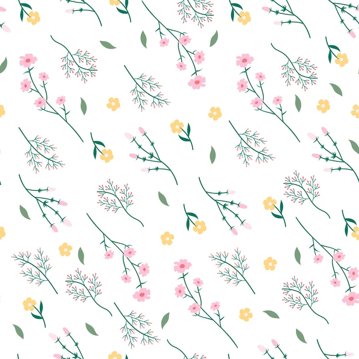 Foto padrão de flores silvestres png fundo transparente