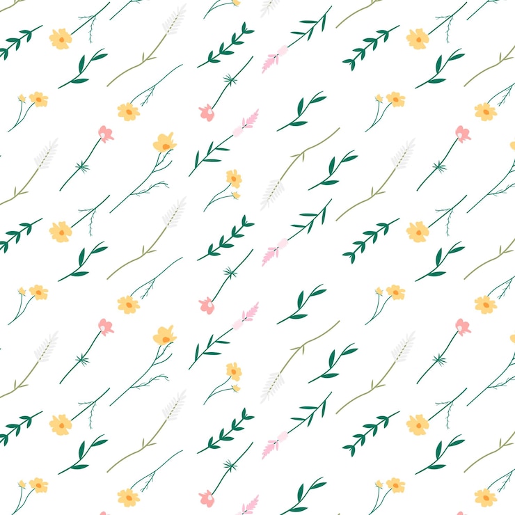 Foto padrão de flores silvestres png fundo transparente
