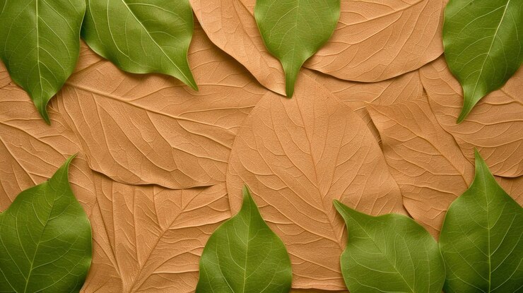 Foto padrão de folhas verdes e castanhas