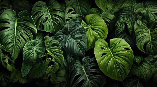 Foto padrão de folhas verdes tropicais