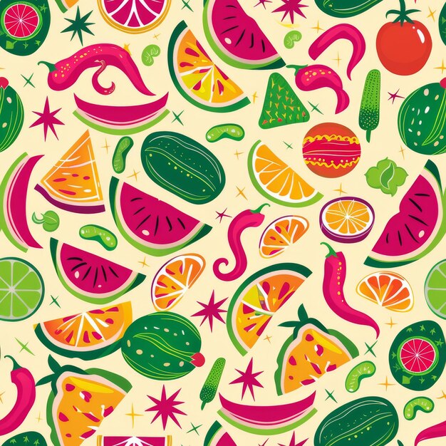 Foto padrão de frutas e vegetais em fundo branco