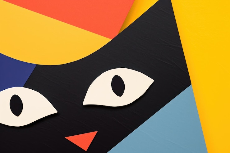 Foto padrão de fundo de arte de gato preto