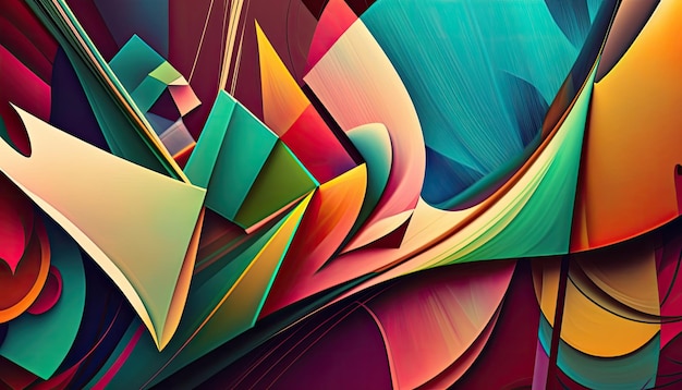 Padrão de fundo de cores vibrantes de formas geométricas por IA generativa