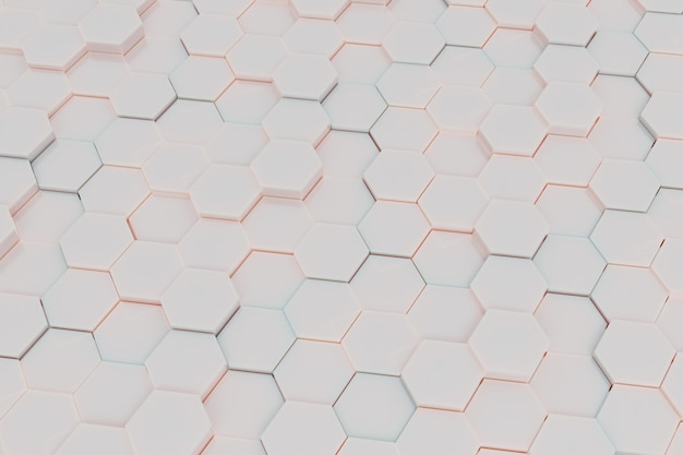 Padrão de fundo de telha hexágono com luz de colot pastel suave. 3d render