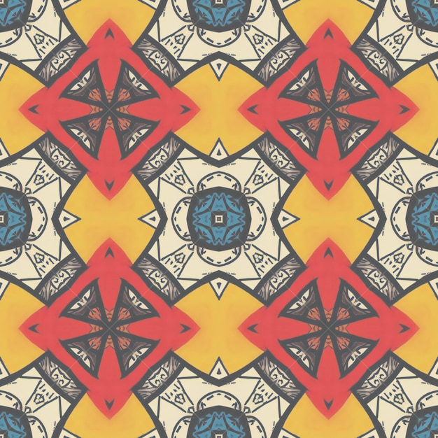 Padrão de fundo sem costura Textura de design de tecido de caleidoscópio abstrato