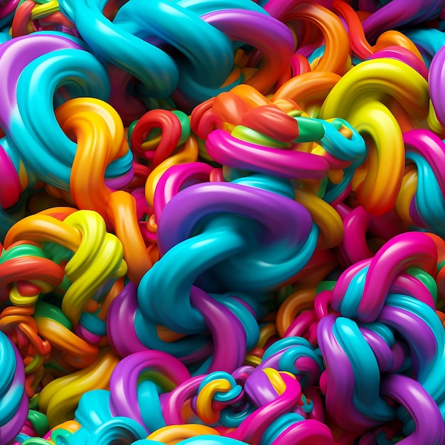 Foto padrão de ilustração de pasta de açúcar de arco-íris realista sem costura