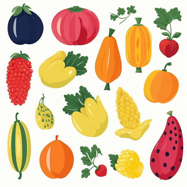 Padrão de ilustração simples de legumes